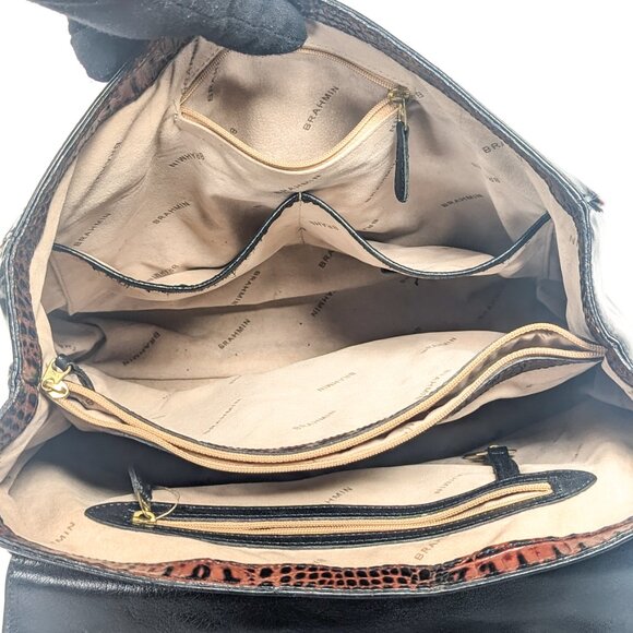 BRAHMIN Julia Rose Black Leather Lady Tuscan Shoulder BAg - Picture 11 of 13